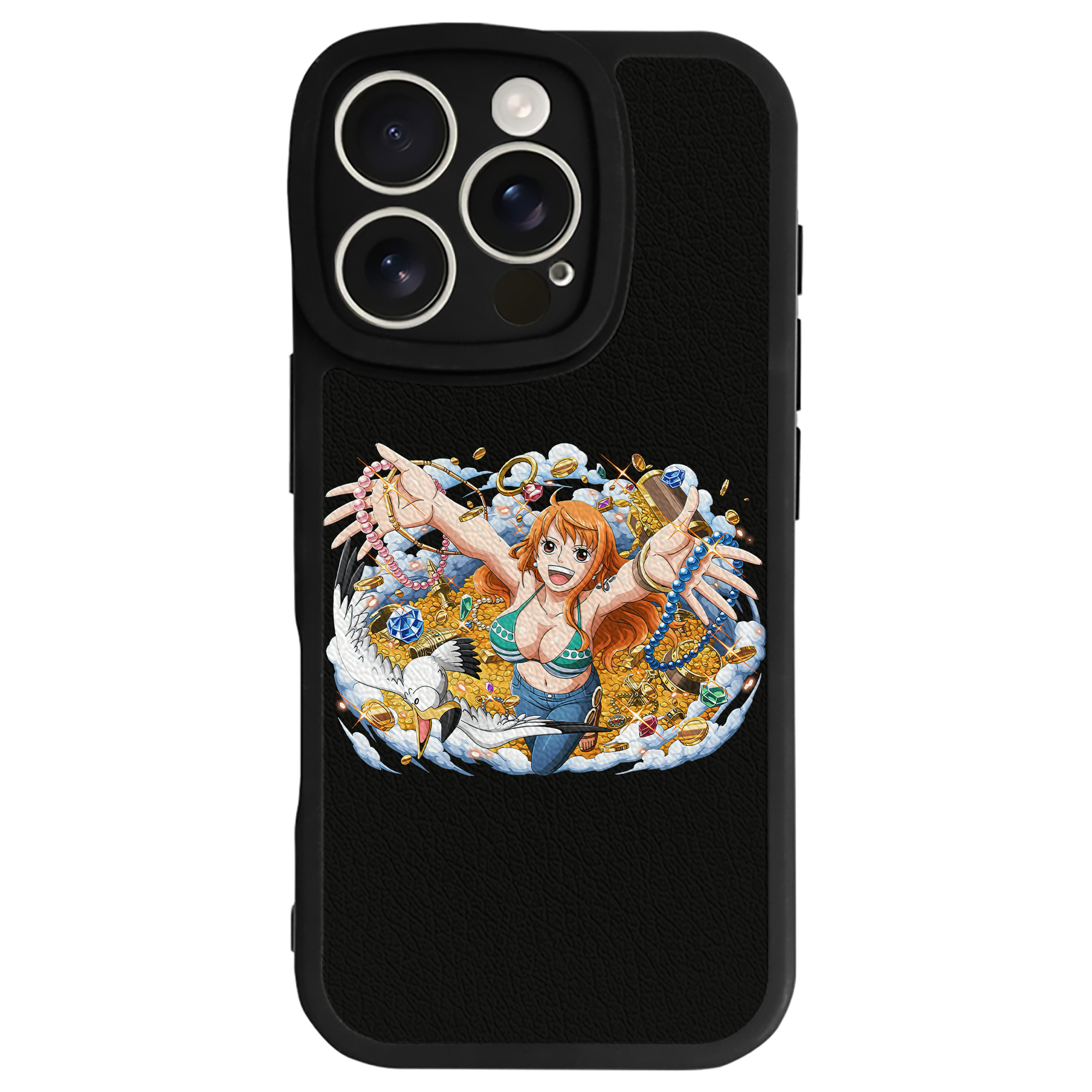 （画像用） ワンピース ナミ ONE PIECE Nami 【iPhone 16シリーズ対応】シリコンスマホケース（レザー調） 材質：シリコン